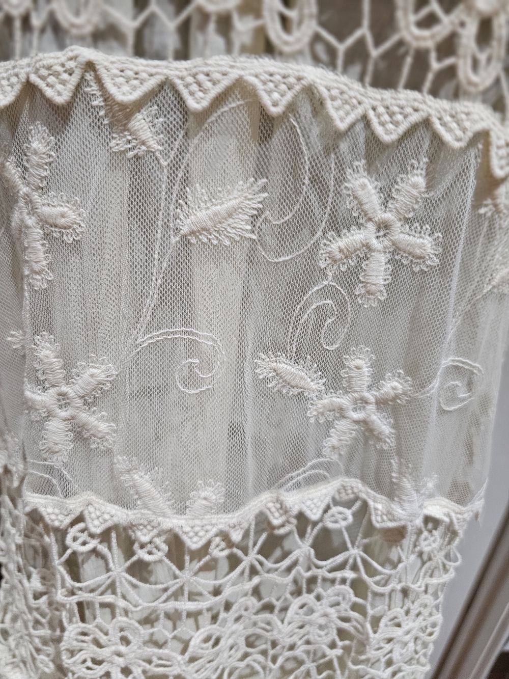 Ryu Cream Crochet Lace Tiered Dress- NWOT - Picture 4 of 9